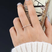 Marquise & Round Shaped Moissanite Alternative Stone Wedding Band Mapple Gems